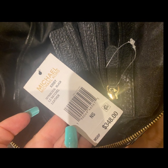 NWT Michael Kors Black Pebbled Leather Kirby Satchel purse pocketbook handbag - Picture 8 of 8